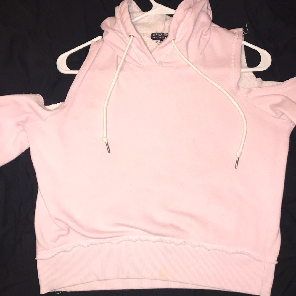 Pastel pink cropped hoodie